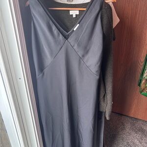 Black Midi Slip Dress